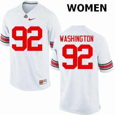Women's Ohio State Buckeyes #92 Adolphus Washington White Nike NCAA College Football Jersey Online WDP2344CC